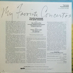 Van Cliburn : My Favorite Concertos (LP, Album, Comp)