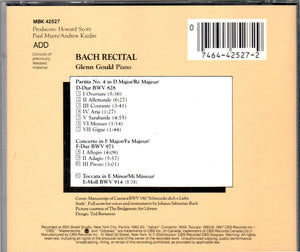 Bach*, Glenn Gould : Bach Recital - Italian Concerto - Partita, Toccata (CD, Comp, RE)