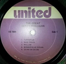 Laden Sie das Bild in den Galerie-Viewer, Gerry Mulligan : The Great Gerry Mulligan (LP, Album, RE)
