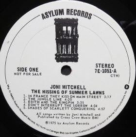 Joni Mitchell : The Hissing Of Summer Lawns (LP, Album, Promo, Gat)