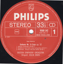 Load image into Gallery viewer, Sibelius* : Boston Symphony Orchestra, Colin Davis* : Symphonies Nos. 3 And 6 (LP)
