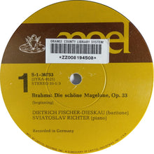 Charger l&#39;image dans la galerie, Johannes Brahms, Dietrich Fischer-Dieskau, Sviatoslav Richter : Die Schone Magelone, Op. 33 (LP, Album)
