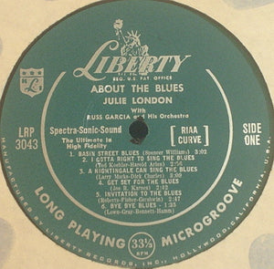 Julie London : About The Blues (LP, Album, Mono, Cap)