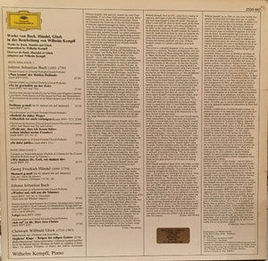 Johann Sebastian Bach, Georg Friedrich Händel, Christoph Willibald Gluck, Wilhelm Kempff : Bach - Handel - Gluck (LP, Album)