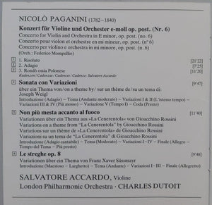 Paganini*, Salvatore Accardo, London Philharmonic Orchestra, Charles Dutoit : Violinkonzert No. 6 (CD)