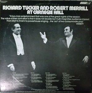 Richard Tucker (2) And Robert Merrill : Richard Tucker And Robert Merrill At Carnegie Hall (2xLP, Album)