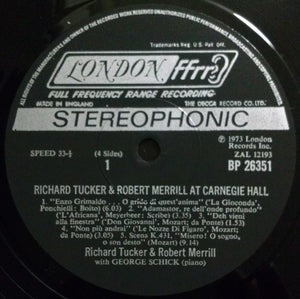 Richard Tucker (2) And Robert Merrill : Richard Tucker And Robert Merrill At Carnegie Hall (2xLP, Album)