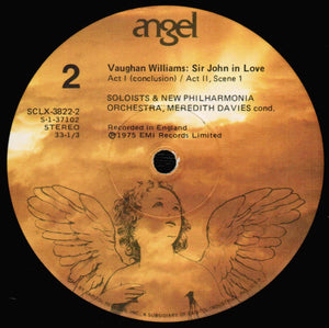 Vaughan Williams* / New Philharmonia Orchestra, Meredith Davies, Raimund Herincx, John Alldis Choir : Sir John In Love [Premiere Recording] (3xLP, Box)