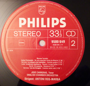 José Carreras : "Zarzuela" José Carreras Sings Spanish Arias (LP, Album)