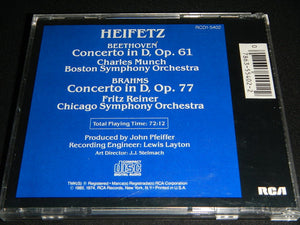 Jascha Heifetz : Beethoven Concerto in D; Brahms Concerto in D (CD, Album, Comp)