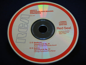 Jascha Heifetz : Beethoven Concerto in D; Brahms Concerto in D (CD, Album, Comp)