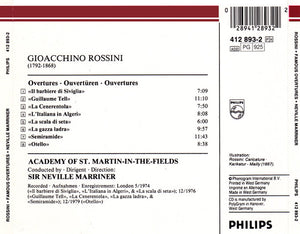 Rossini* – Academy Of St. Martin-in-the-Fields*, Neville Marriner* : Famous Overtures / Berühmte Ouvertüren (CD, Comp, RM)