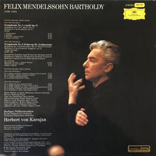 Charger l&#39;image dans la galerie, Felix Mendelssohn Bartholdy*, Herbert Von Karajan, Berliner Philharmoniker, Edith Mathis, Liselotte Rebmann, Werner Hollweg, Chor Der Deutschen Oper Berlin : Symphonien Nr. 1 &amp; 2 &quot;Lobgesang&quot; (2xLP, Gat)
