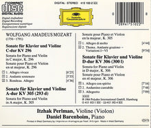 Charger l&#39;image dans la galerie, Wolfgang Amadeus Mozart : Itzhak Perlman, Daniel Barenboim : Sonaten Für Klavier Und Violine K.296 • 305 • 306 = Sonatas For Piano And Violin = Sonates Pour Piano Et Violon (CD, Album, RE, PDO)
