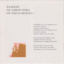 Load image into Gallery viewer, W.A. Mozart* : Jean-Jacques Kantorow / Leopold Hager / Netherlands Chamber Orchestra : Concertos For Violin Nos. 3 &amp; 5 (CD, Album)
