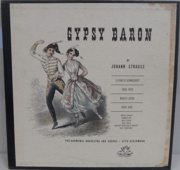 Johann Strauss*, Elisabeth Schwarzkopf, Erika Köth, Nicolai Gedda, Erich Kunz, Philharmonia Orchestra And Chorus* : The Gypsy Baron (2xLP, Mono + Box)