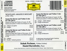 Load image into Gallery viewer, Wolfgang Amadeus Mozart - Itzhak Perlman · Daniel Barenboim : Violin Sonatas = Violinsonaten = Sonates Pour Violon K. 301 302 303 304 (CD)
