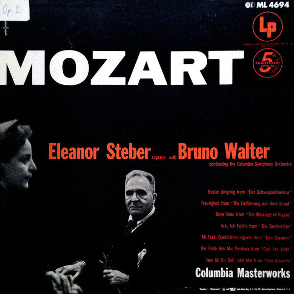 Mozart* ; Eleanor Steber With Bruno Walter : Mozart. Eleanor Steber Soprano With Bruno Walter Conducting The Columbia Symphony Orchestra (LP, Mono)