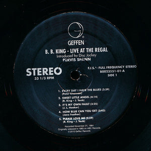 B.B. King : Live At The Regal (LP, Album, RE)