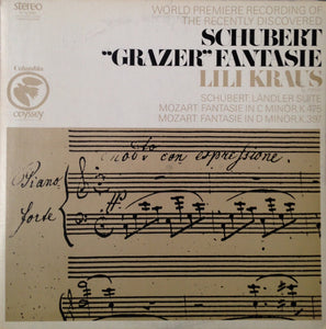 Lili Kraus : Schubert "Grazer"; Landler Suite/Mozart: Fantasies In C Minor And D Minor (LP, Album)