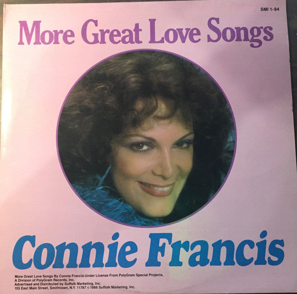 Connie Francis : More Great Love Songs (LP, Comp)