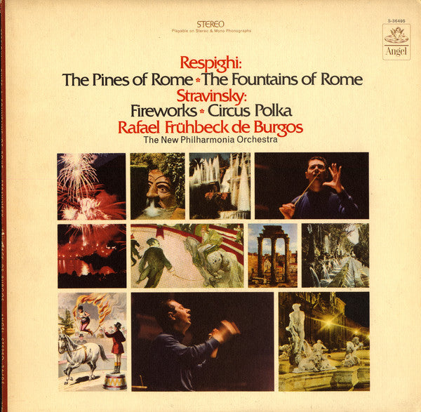 Ottorino Respighi, Igor Stravinsky : Respighi: The Pines of Rome; The Fountains of Rome; Stravinsky: Fireworks; Circus Polka (LP)