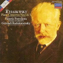 Load image into Gallery viewer, Pyotr Ilyich Tchaikovsky, Victoria Postnikova, Vienna Symphony*, Gennadi Rozhdestvensky : Piano Concertos Nos. 1 &amp; 3 (CD, Album, RP)
