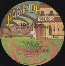 Load image into Gallery viewer, Lisa Lopez : Si Quieres Verme Llorar (LP, Album)
