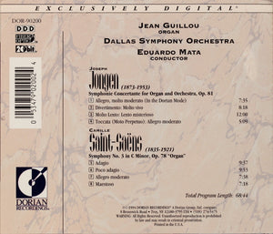 Jongen*, Saint-Saëns*, Jean Guillou, Eduardo Mata, Dallas Symphony Orchestra : Symphonie Concertante For Organ And Orchestra, Symphony No. 3 "Organ" (CD)