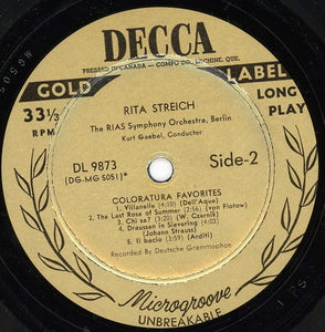 Rita Streich : Coloratura Favorites (LP, Album, Mono)