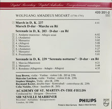 Charger l&#39;image dans la galerie, Mozart* / Iona Brown / Sir Neville Marriner : Serenade KV 239 &quot;Serenata Notturna&quot; / Serenade KV 203 / March KV 237 (CD, Album)
