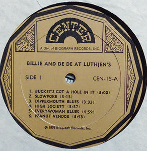 Billie & De De Pierce : Billie & De De Pierce At Luthjen's (LP, Album)