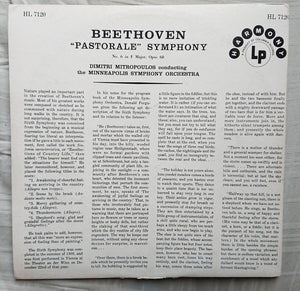Beethoven*, Dimitri Mitropoulos Cond. The Minneapolis Symphony Orchestra* : "Pastorale" Symphony No. 6 In F Major Opus 68 (LP, Album)
