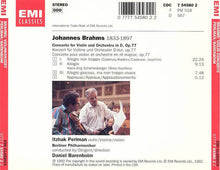 Load image into Gallery viewer, Brahms*, Itzhak Perlman, Berliner Philharmoniker, Daniel Barenboim : Violinkonzert (CD, Album)
