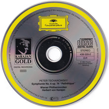 Charger l&#39;image dans la galerie, Tschaikowsky*, Wiener Philharmoniker, Herbert von Karajan : Symphonie No.6 »Pathetique« (CD, Album, RE, RM, Gol)
