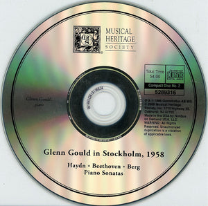 Glenn Gould, Sveriges Radios Symfoniorkester, Georg Ludwig Jochum : Glenn Gould In Stockholm, 1958. Mozart-Beethoven-Haydn-Berg (2xCD, RE)