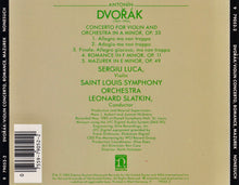 Charger l&#39;image dans la galerie, Dvořák*, Sergiu Luca, Saint Louis Symphony Orchestra, Leonard Slatkin : Violin Concerto; Romance, Mazurek (CD, Album, Tar)
