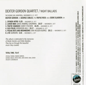 Dexter Gordon : Night Ballads Montreal 1977 (CD, Album)