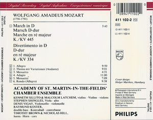 Mozart*, Academy Of St. Martin-in-the-Fields' Chamber Ensemble* : Divertimento KV 334 • March KV 445 (CD, Album)