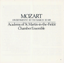 Load image into Gallery viewer, Mozart*, Academy Of St. Martin-in-the-Fields&#39; Chamber Ensemble* : Divertimento KV 334 • March KV 445 (CD, Album)
