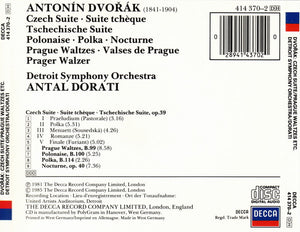 Dorati*, Detroit Symphony Orchestra – Dvořák* : Czech Suite • Suite Tchèchque • Tschechische Suite / Prague Waltzes • Valses De Prague • Prager Walzer (CD)