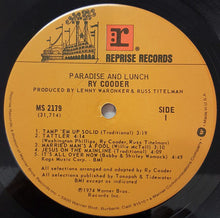 Load image into Gallery viewer, Ry Cooder : Paradise And Lunch (LP, Album, RE, Jac)
