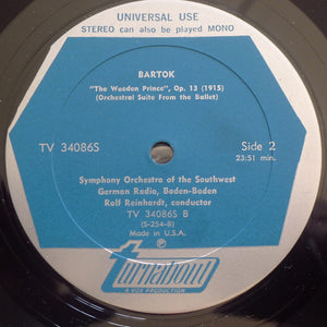 Bartok*, Symphony Orchestra Of The Southwest German Radio, Baden Baden*, Rolf Reinhardt : The Miraculous Mandarin / The Wooden Prince (LP, Album, Uni)