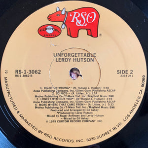 Leroy Hutson : Unforgettable (LP, Album, 72)