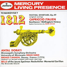 Laden Sie das Bild in den Galerie-Viewer, Pyotr Ilyich Tchaikovsky - Ludwig Van Beethoven - Minneapolis Symphony Orchestra - University Of Minnesota Brass Band - Antal Dorati - London Symphony Orchestra - Deems Taylor : 1812 Festival Overture, Op. 49 - Capriccio Italien - Wellington&#39;s Victory (CD, Comp, Club)
