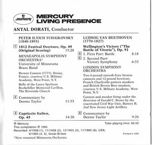 Pyotr Ilyich Tchaikovsky - Ludwig Van Beethoven - Minneapolis Symphony Orchestra - University Of Minnesota Brass Band - Antal Dorati - London Symphony Orchestra - Deems Taylor : 1812 Festival Overture, Op. 49 - Capriccio Italien - Wellington's Victory (CD, Comp, Club)