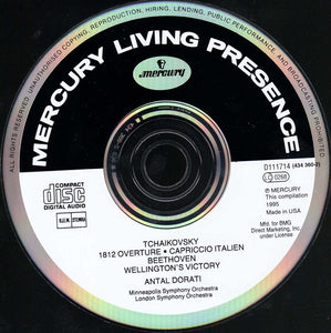 Pyotr Ilyich Tchaikovsky - Ludwig Van Beethoven - Minneapolis Symphony Orchestra - University Of Minnesota Brass Band - Antal Dorati - London Symphony Orchestra - Deems Taylor : 1812 Festival Overture, Op. 49 - Capriccio Italien - Wellington's Victory (CD, Comp, Club)