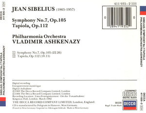 Jean Sibelius - Philharmonia Orchestra, Vladimir Ashkenazy : Symphony No.7 / Tapiola (CD, Album)