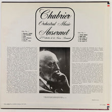 Laden Sie das Bild in den Galerie-Viewer, Chabrier*, Ansermet*, L&#39;Orchestre De La Suisse Romande : Orchestral Music  (LP, Album, RE, RP)
