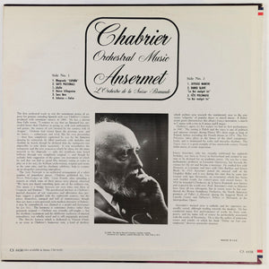 Chabrier*, Ansermet*, L'Orchestre De La Suisse Romande : Orchestral Music  (LP, Album, RE, RP)